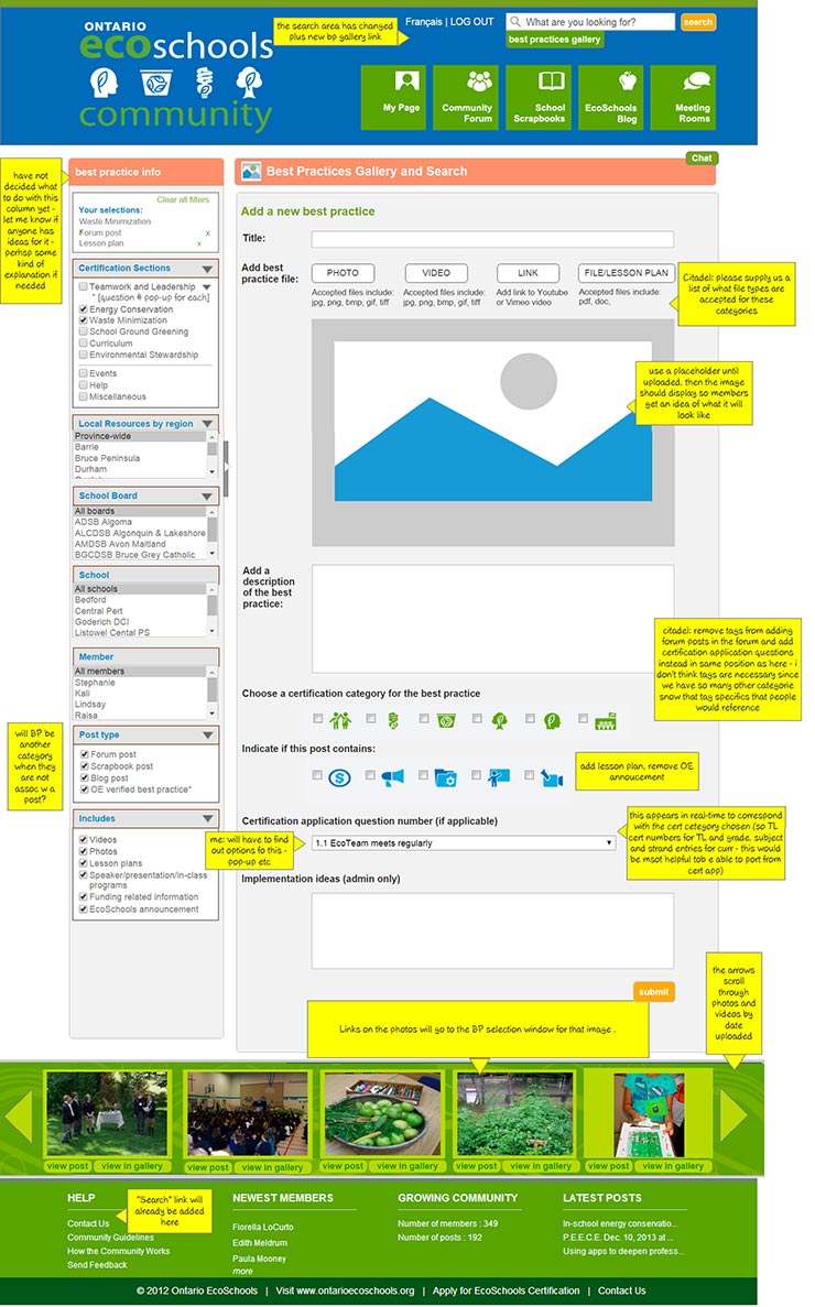 image of new feature wireframes - stage 1